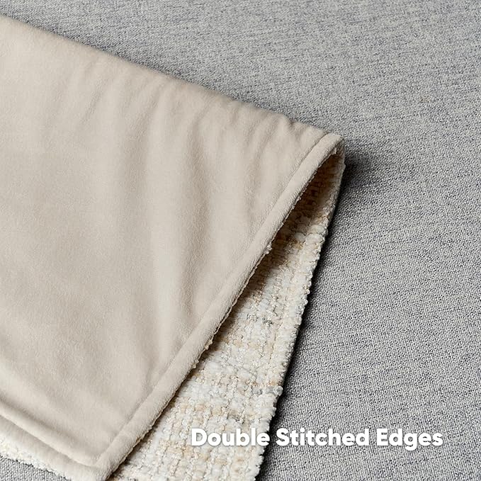 FUTEI Cream Decorative Throw Pillow Covers 26x26 Inch Set of 2,Soft Chenille Tweed Textured Euro Pillow Shams,Modern Home Decor for Couch Bed Living Room