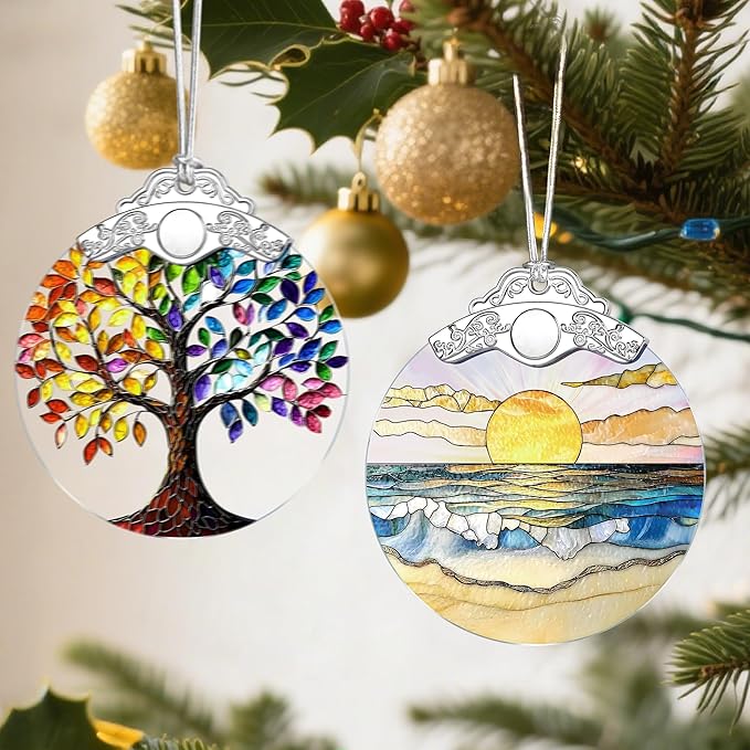 Christmas Ornaments: Christmas Tree Decorations, Beach Sunset Holiday Decor, Stocking Stuffers, Gift Ideas, Xmas Gifts, Summer Vibes Gifts & Gift for Beach Lover