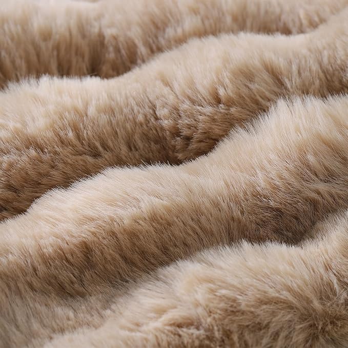 MADIZZ Pack of 2 Thick Plush Wool Throw Pillow Covers 24x24 Inch Camel Soft Neutral Decorative Throw Pillows Accent Boho Cushion Covers for Couch Sofa Bedroom Pillow Shell