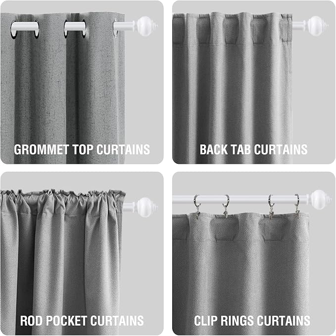 H.VERSAILTEX Curtain Rods for Windows 16.2 to 28.2 Inches 1 inch Diameter Adjustable Decorative Telescoping Curtain Rod with Brackets Heavy Duty Splicing Window Rods with Decorative Finials, White
