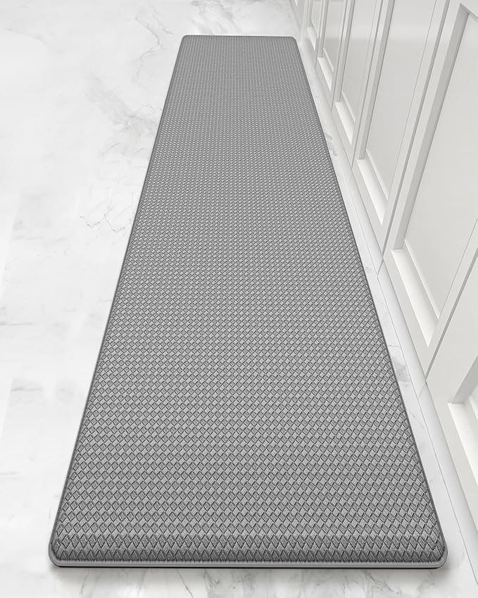 Color&Geometry Anti Fatigue Cushion Kitchen Mat for Floor -24"x59",Wide,Easy Clean, Water & Oil Proof, Anti Slip, Foam Rubber Runner Rug for Front Sink Comfort Standing,Grey