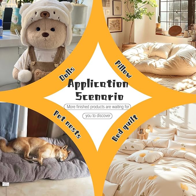 GarfxG Polyfill Stuffing, 4.4 LB/2000G Pillow Stuffing Premium Poly Filling Stuffing, Plant Fiber Filling with Certificate for Couch, Plush Pillows, Cushion, Stuffed Animals, Cloud Decorations