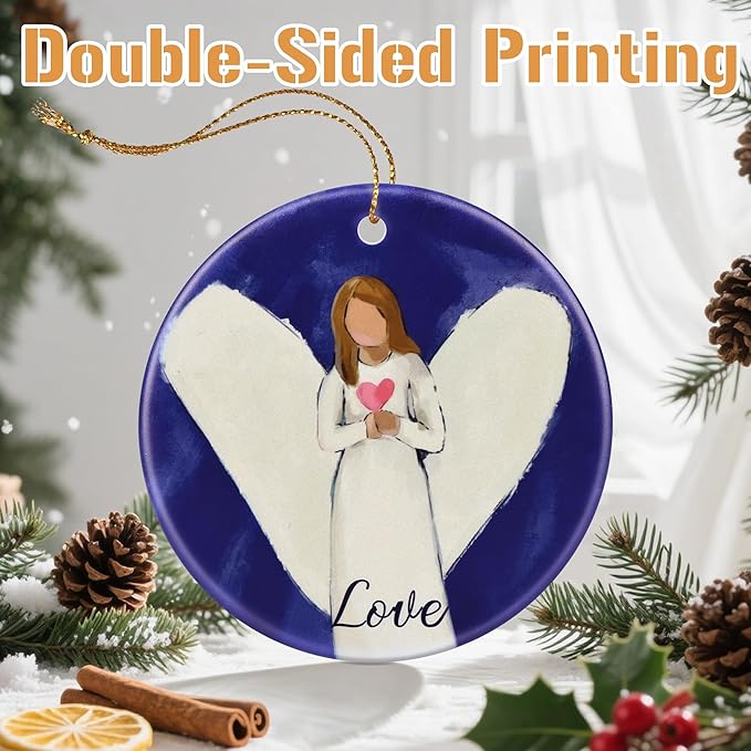 Love Angel Christmas Ornament, Christmas Tree Ornaments, Keepsake Ornaments, Holiday Decor, Angel Gift, Holiday or Xmas Gifts, Gifts for Friends and Family