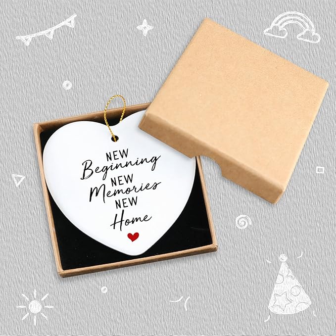Housewarming New Home Hanging Ornament for New Homeowners - New Beginnings Gift for Women, Men, Christmas Tree Decoration