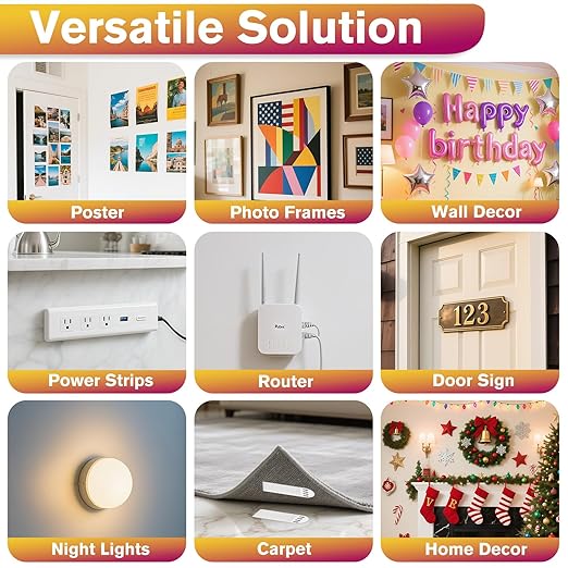 Picture Hanging Strips Heavy Duty XL 18 Pairs/36Strips, Damage Free Hanging Picture Hangers, Removable Adhesive Hook and Loop Wall Strips, Frame Stickers No Nails for Home Decor Wall Posters