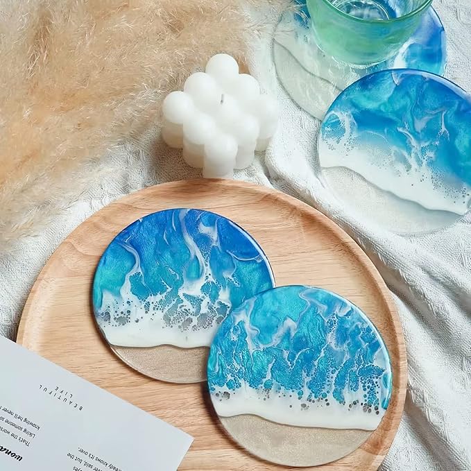 6 PCS Thickened round Coaster Resin Molds, Coaster Silicone Molds for Epoxy Resin, Coaster Molds for Resin Casting, Epoxy Resin Molds for DIY resin coasters Bowl mats, candle holders, Home Decoration.