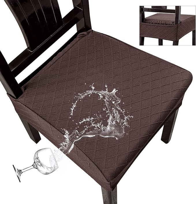 Genina Waterproof Seat Covers for Chairs Seat Covers for Dining Room Chair Slipcovers Kitchen Chair Covers Dining Chair Covers