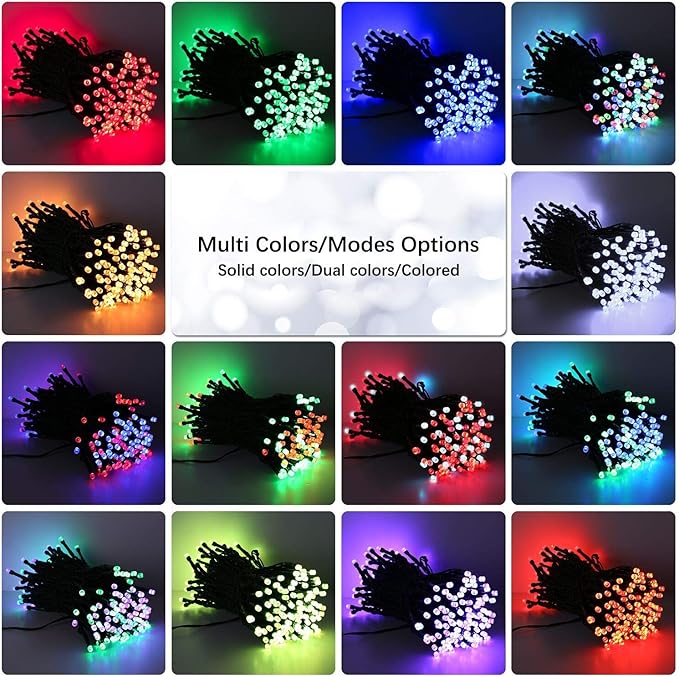 BrizLabs RGB + Warm White Christmas Lights, 98.5FT 300 LED Color Changing String Lights with Remote, Red White Christmas Light, Twinkle Mini Light Dimmable Tree Light for Indoor Outdoor Xmas Halloween