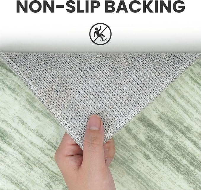 2x7 Modern Abstract Runner Rug for Hallways, Lime Green Super Soft Hallway Decor Kitchen Rugs with Non-Slip, Non-Shedding Washable Rug for Hallways Entryway Bedroom Indoor