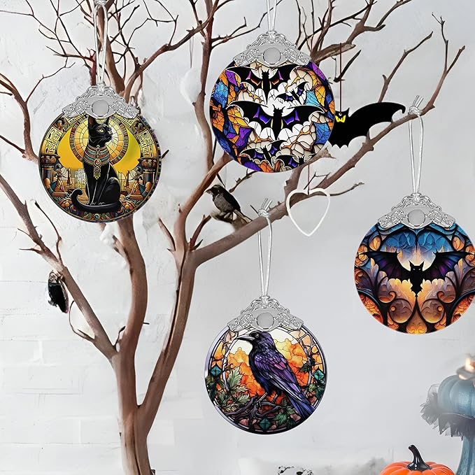 Christmas Ornament, Stained Glass Ornament, Christmas Decorations for Tree, Holiday Ornament, Unique Gift Idea - Wise Crow