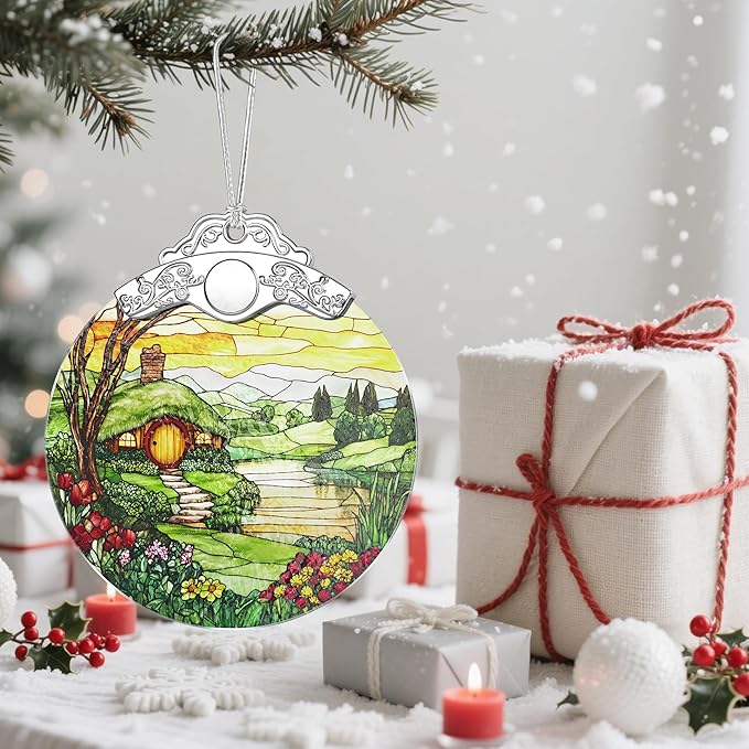 Christmas Ornaments, Christmas Decorations for Tree, Keepsake Ornaments, Holiday Ornament, Holiday & Xmas Gifts, Gifts for Pastoral Lovers & Nature Lovers - Hobbit Home-Theme