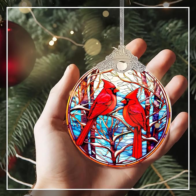 Cardinal Christmas Ornaments, Cardinal Ornament, Symbolizing Love and Memory, Elegant Holiday Keepsake Gift for Family and Friends, Memorial Tree Décor, Christmas Ornaments