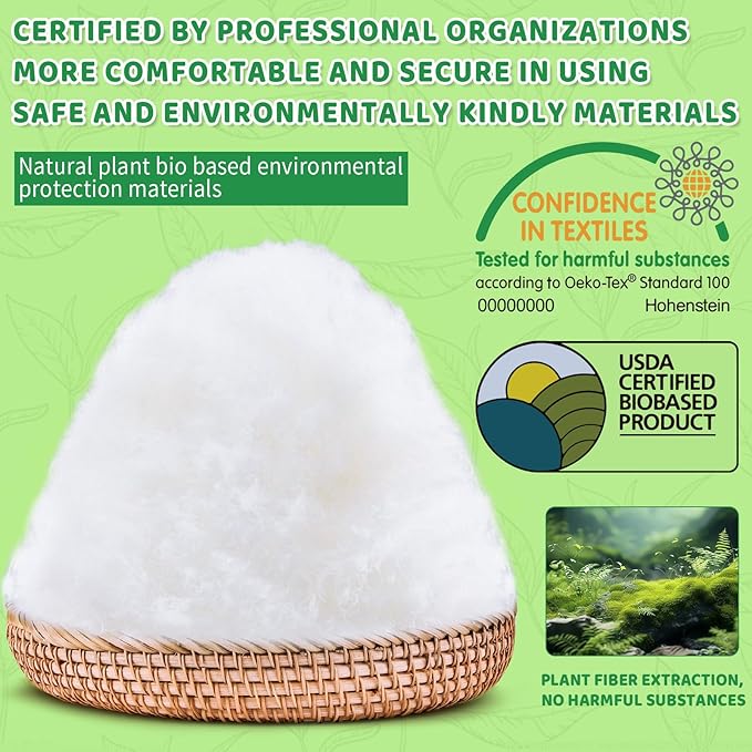 GarfxG Polyfill Stuffing 3.3LB/1500G, Christmas Decorations Indoor, Artificial Snow White Clouds Cotton for Decoration, Fluffy Snow Blankets for Winter Mantle Village, Nativity