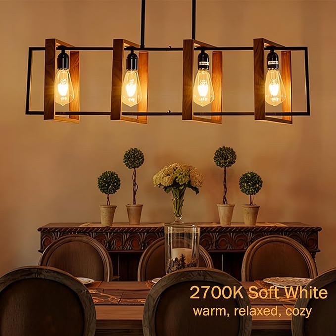 Edison Bulbs E26 Medium Base 2700K Soft White, 750LM ST58 Vintage LED Filament Bulb Clear Glass, Equivalent 75W Dimmable Lights Bulb 90+ CRI for Chandeliers, Pendants, Wall Sconces, 18 Pack