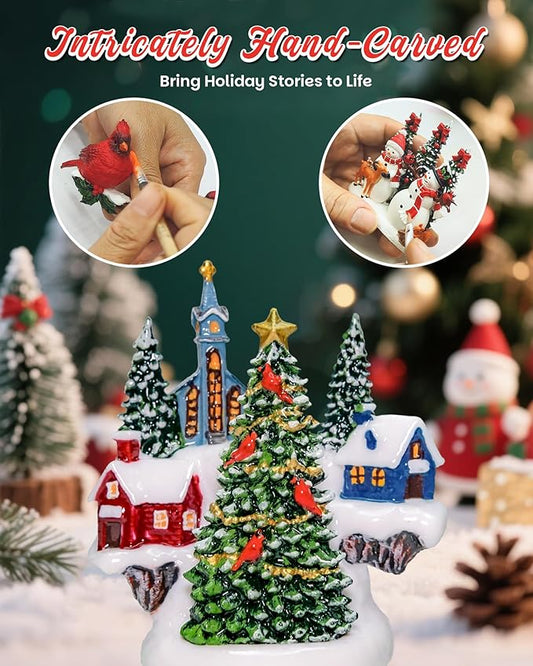 Christmas Tree Snow Globe Light up Lantern with 8 Songs, 6.69" Christmas Snow Globes for Kids Adults, 6H Timer & Dual Power, Snowglobes Christmas Decorations Indoor, Gifts for Women Men