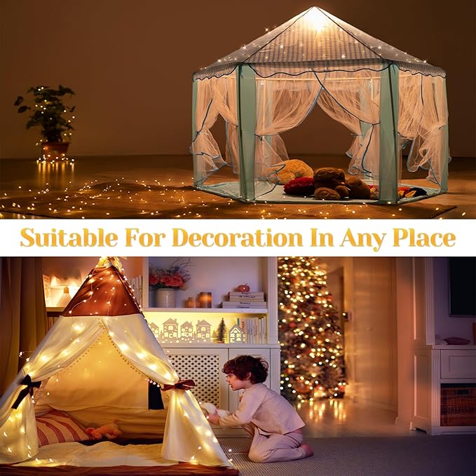 2Pack-400LED 134FT Fairy Lights Battery Operated with Remote，Waterproof String Lights for Indoor & Outdoor,8 Modes Christmas Lights for Christmas Tree,Bedroom, Party,Wedding Decor