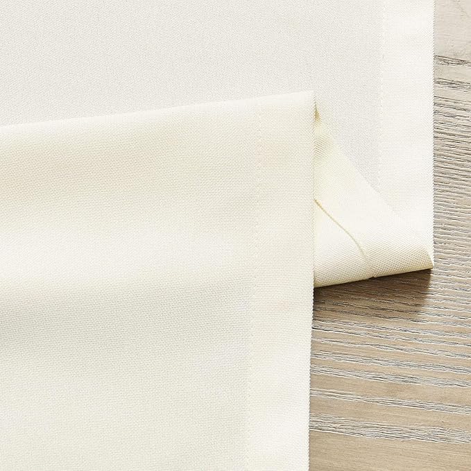 ZeeMart Basic Linen Style Table Runner, 14 x 90 Inch Off White, Rustic Farmhouse Creamy White Table Runners 90 Inches Long, Everyday Polyester Table Runner - Machine Washable & Easy Care