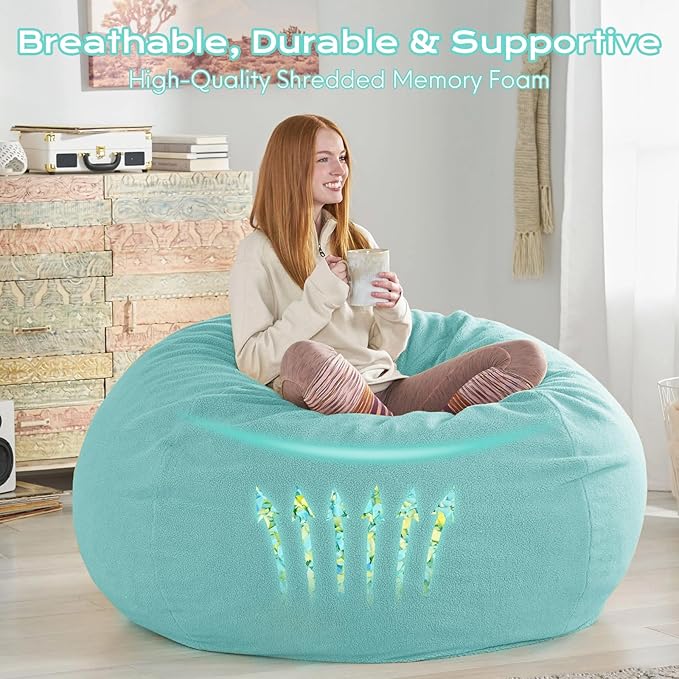 Bean Bag Filler, 12lbs Shredded Memory Foam Filling, Bean Bag Chair Filling Stuffing, Bean Bag Refill Insert, Punching Bag Filler, Pillow Filler Stuffing for Stuffed Animals/Arts Crafts(Multi)