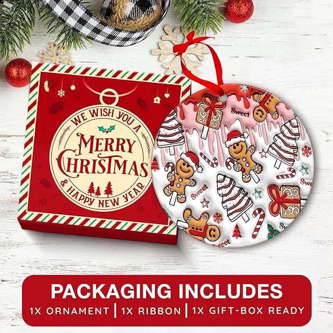 Gingerbread Ornaments for Christmas Tree - Delightful Gingerbread for Christmas Decorations, Ornaments for Holiday Season, Holiday Decor with Gingerbread Ornament
