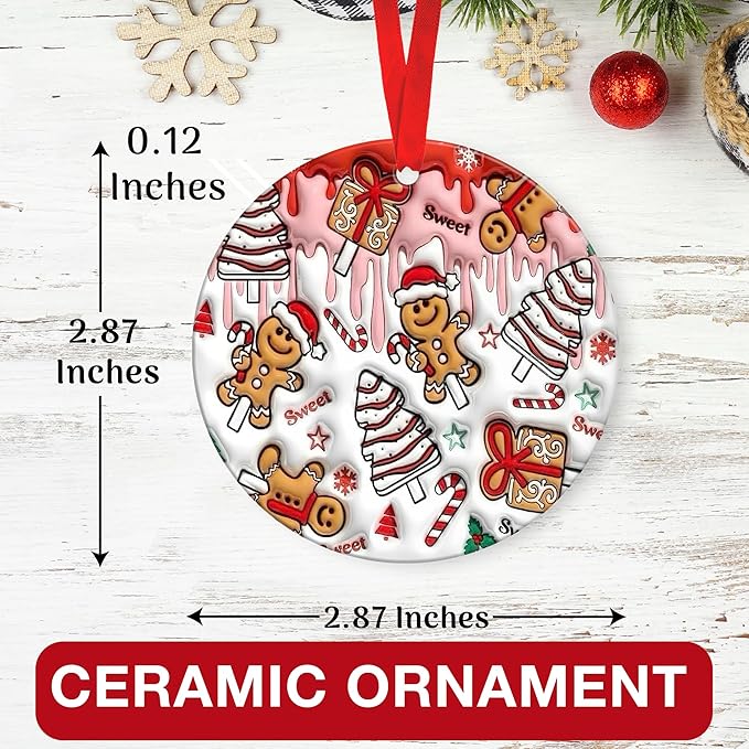 Gingerbread Ornaments for Christmas Tree - Delightful Gingerbread for Christmas Decorations, Ornaments for Holiday Season, Holiday Decor with Gingerbread Ornament