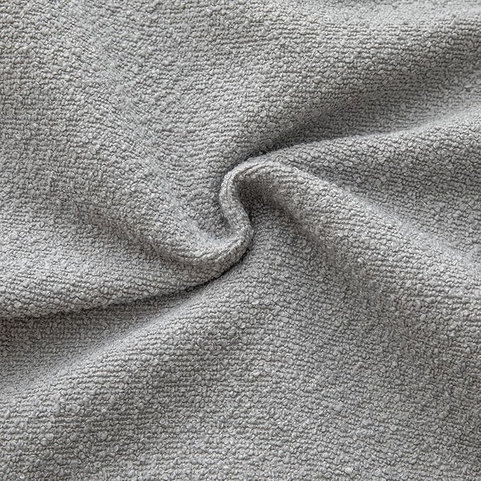 MANDIOO Pack of 2 Decorative Throw Pillow Covers Accent Solid Woven Textured Cushion Covers Pillow Cases Bedroom Living Room Sofa Home 12 x 20 Inch Light Gray