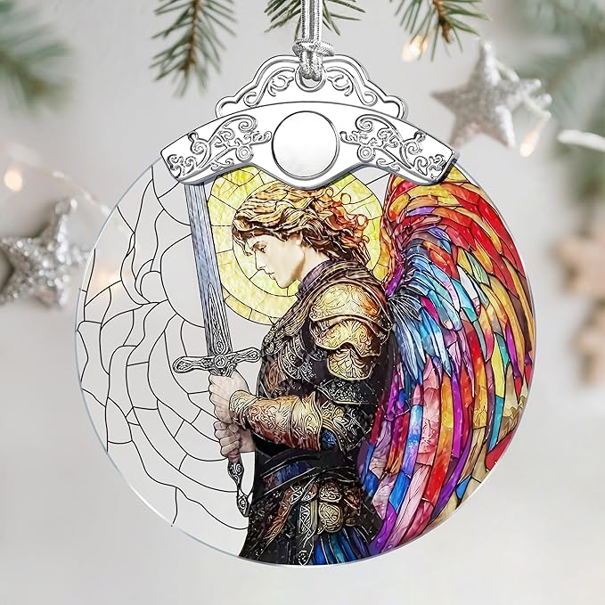 Christmas Ornaments - Archangel Michael Ornament | Warrior Angel Decor | Christian Christmas Decorations | Xmas Tree Decor | Holiday Decor – Christian Gifts | Faithful Gift | Religious Gifts