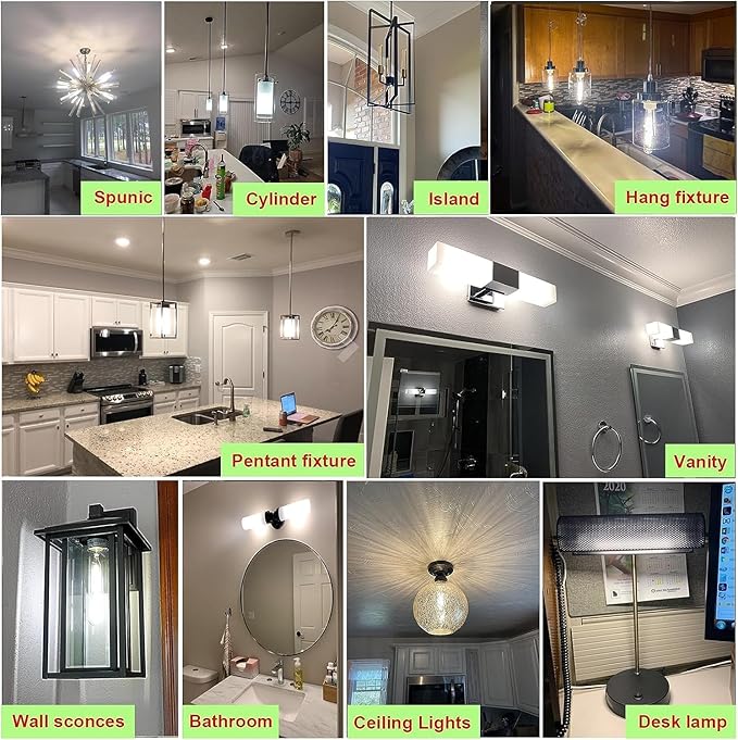 7.3 Inch E26 Led Bulb 6W Dimmable, 5000K Daylight Edison Bulbs 800LM, Equal 80 Watt Tubular T10 T9 Long Clear Glass Light Bulb for Pendant Pipe Wall Sconces Chandeliers - 2Pack
