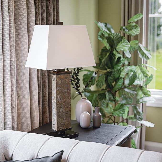 Kenroy Home 21037SL Hanover Table Lamp with Natural Slate Finish, Rustic Style, 29" Height, 15" Width, 9.5" Depth