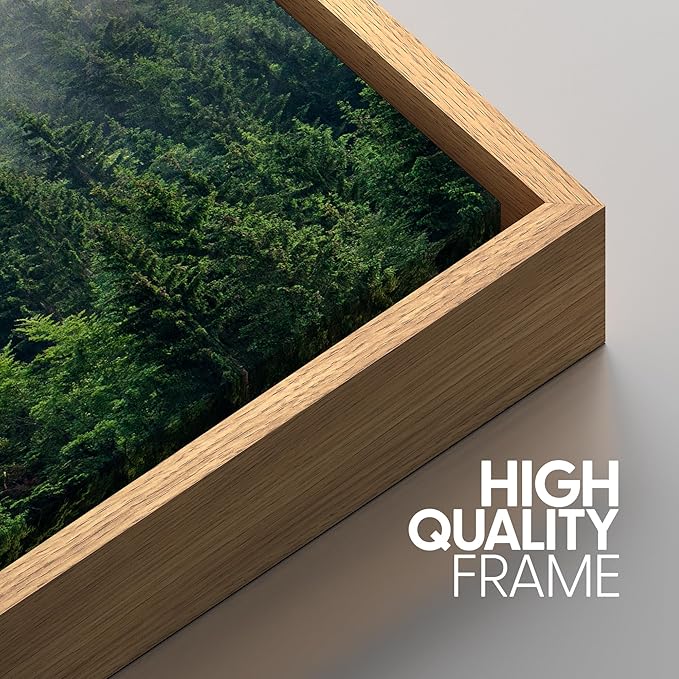 SIGNWIN Framed Canvas Print Wall Art Set Winter Mountain Misty Forest View Nature Wilderness Photography Modern Art Rustic Landscape Relax/Calm for Living Room, Bedroom, Office - 24"x36"x3 Natural