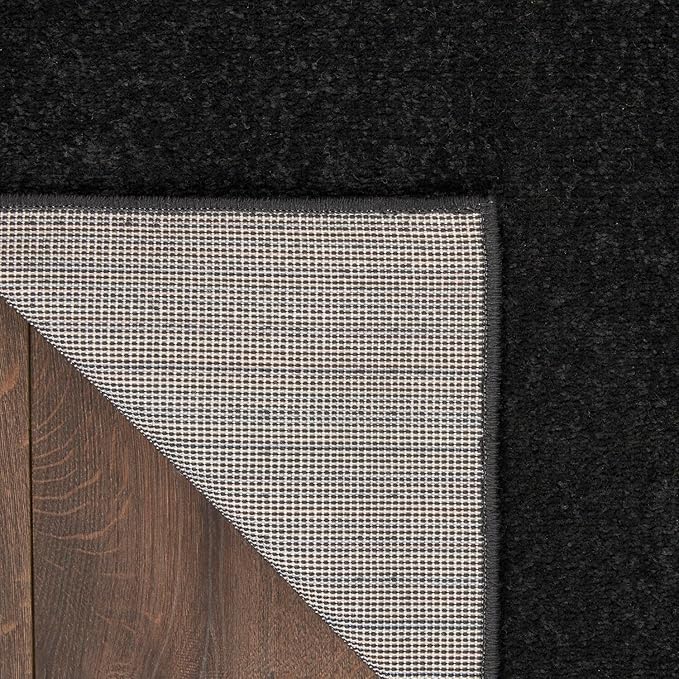 Nourison Essentials Indoor/Outdoor Black 10' x 14' Area Rug, Easy Cleaning, Non Shedding, Bed Room, Living Room, Dining Room, Backyard, Deck, Patio (10x14)