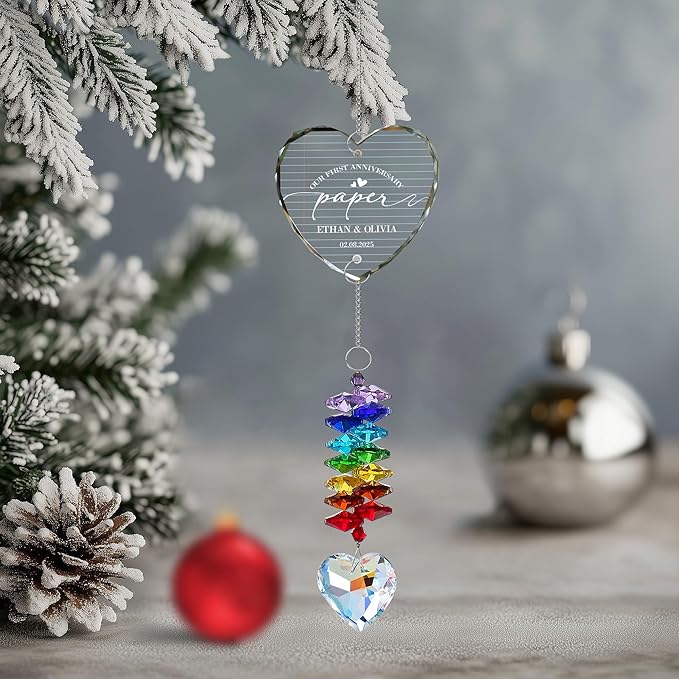 Personalized Anniversary Christmas Ornament – Wedding Gift for Couple, Husband and Wife, Parents Keepsake Decoration – Custom First Anniversary Ornament for Couples, 2025