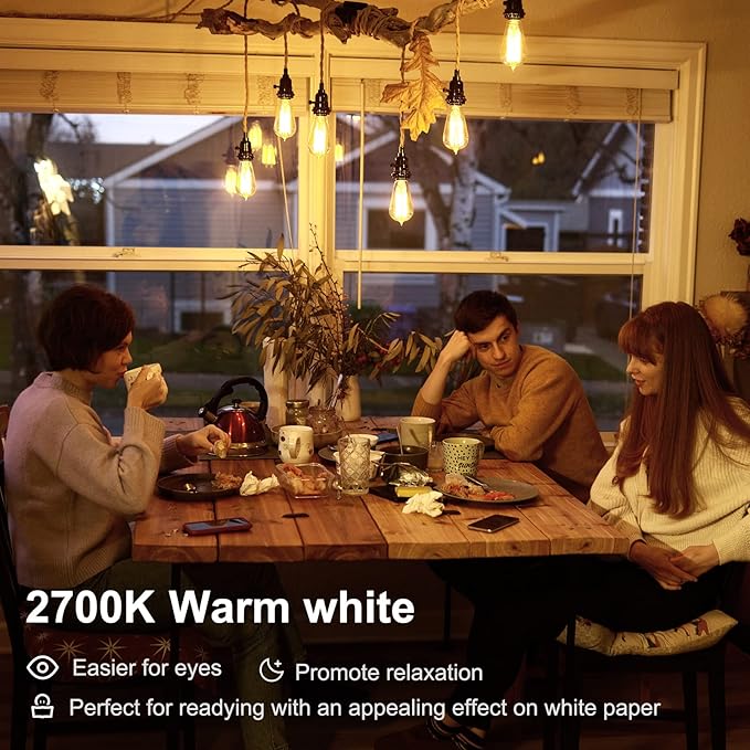 TJOY 20 Pack Vintage 8W ST58 LED Edison Light Bulbs, Dimmable, 60W Equivalent, 800Lumens, 2700K Warm White, E26 Base LED Filament Bulb, CRI80+, Antique Glass Style for Home, Bedroom, Office, Farmhouse