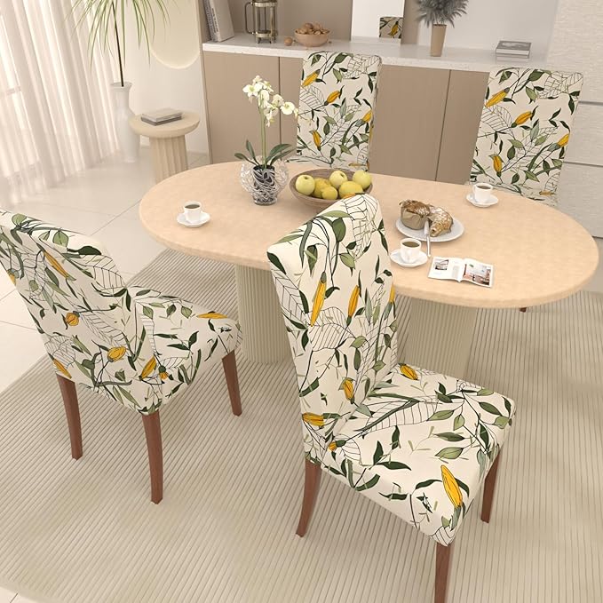 Stretch Dining Chair Covers Set of 2,Floral Print Chair Covers,Soft Removable Washable,Pet Friendly Furniture Protector,Universal Chair Slipcovers for Home, Kitchen,Ceremony Dining Room Seat
