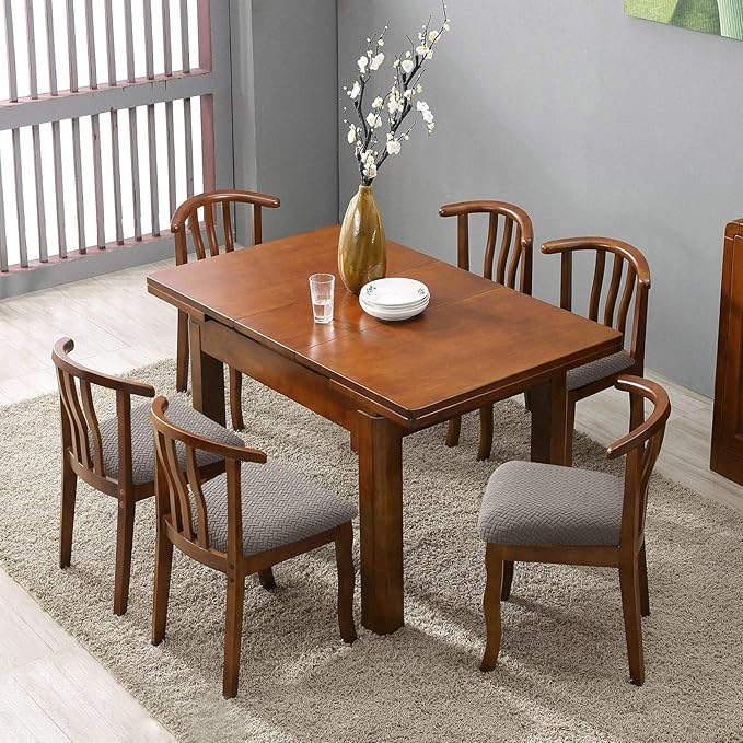 Genina Seat Covers for Dining Room Chair Seat Slipcovers Kitchen Chair Covers (Gray, 4 Pcs)
