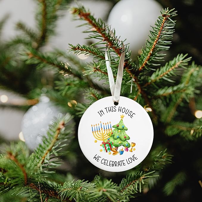 Hanukkah Gifts - Hanukkah Ornaments, Jewish Christmas Ornaments - Chanukah Christmas Ornament - Spiritual Jewish Gifts for Women, Men - Ceramic Ornament 2025