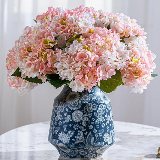 10PCS Faux Hydrangea Flower Hydrangea Artificial Flowers Hydrangea Bouquet Faux Flower Table Centerpieces for Home Wedding Bridal Bouquet Office Party DIY Floral Decor