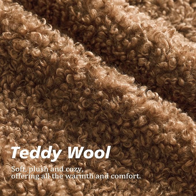 Foindtower 2 Pieces 16x16 Inch Dark Bronze, Faux Fur Throw Pillow Cover Accent Sherpa Furry Pillow Covers Fuzzy Soft Pillowcases Cozy Sheepskin Decorative Fleece Cushion Case for Bed Couch Living Room