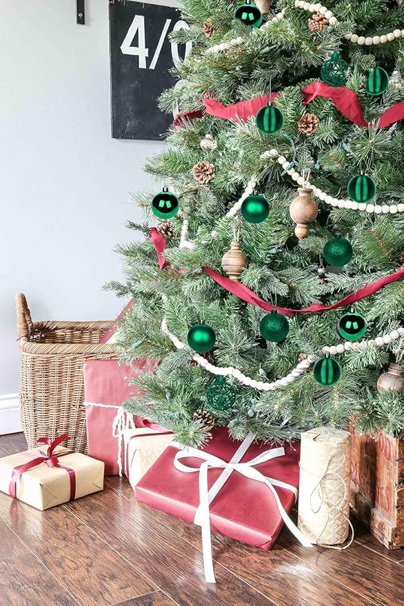 30PCS 2.36" Christmas Ball Ornaments Shatterproof Dark Green Christmas Tree Decorations Xmas Tree Balls Halloween Ornaments Décor