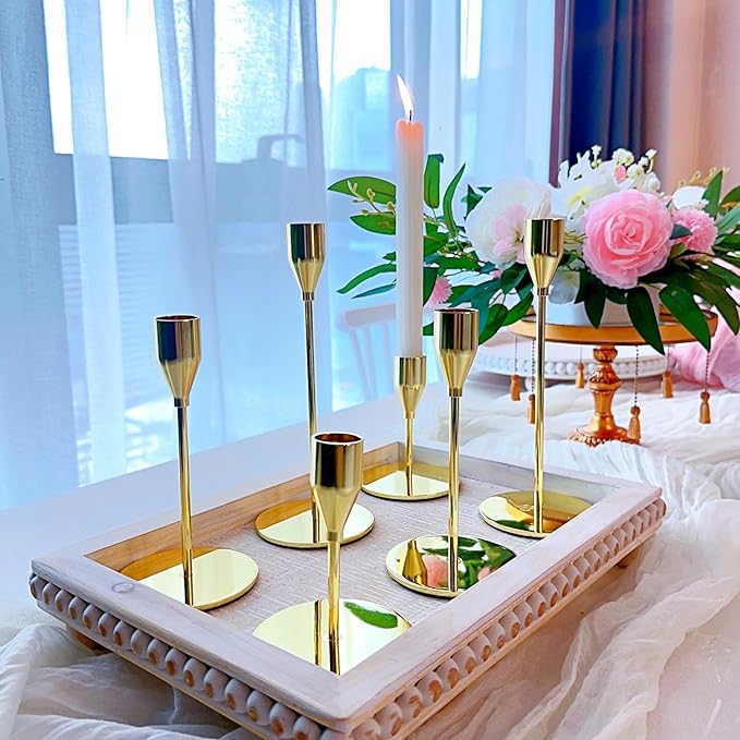 Gold Taper Candle Holders for Wedding Table Centerpiece,Tall Taper Candlestick Holders Bulk Set of 27,Metal Candle Stick Holder for Table or Mantel Centerpiece,Dinning,Festival,Party Home Decor