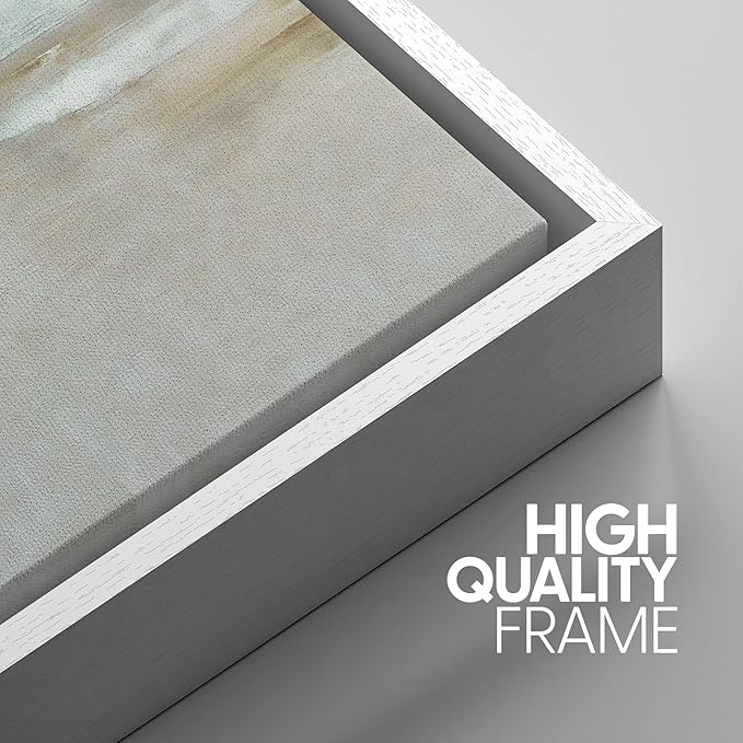 SIGNWIN Framed Canvas Print Wall Art Set Pastel Grunge Watercolor Landscape Shapes Abstract Illustrations Modern Art Decorative Nordic Chic Calm for Living Room, Bedroom, Office - 24"x36"x3 White