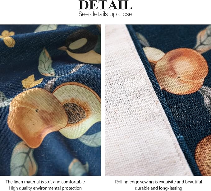 Linen Blue Table Runner 87 Inches Long,Vintage Rustic Farmhouse Bird and Flower Table Runners,Fall Table Decor for Christmas Thanksgiving Living Room Home Kitchen.12*87-Deweya Blue