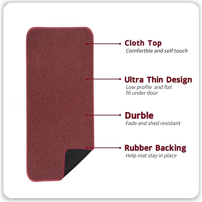 Christmas Bath Mat,Ultra Thin Bathroom Runner Rugs,Large Bath Mats for Bathroom,Quick Dry,Non-Slip,Machine Washable,Low Pile,Bath Rug,Shower Outside,Sink,Home Decor Accessories.Red,2'x5'（24x60inch）