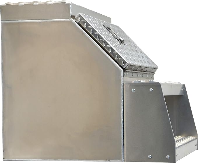 TBOZZ Heavy Duty Aluminum Semi Truck Side Storage Saddle Step Box / 24" L x 25" W x 28" H