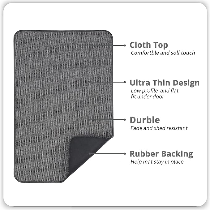 Bath Mat,Ultra Thin Bathroom Rugs,Rubber Bath Mats for Bathroom,No Slip Bath Rugs,Quick Dry,Machine Washable,Low Pile,Absorbent,Shower Outside,Sink,Home Decor Accessories.Dark Grey,2'x3'(24x36inch)