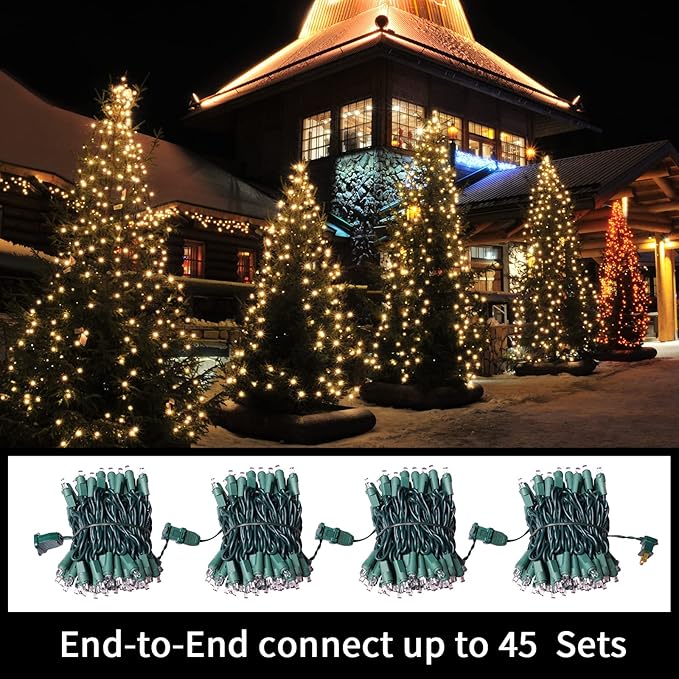 LAMPHOME 100 Count Warm White - String Lights - 21.6FT LED Christmas Light, Mini led for Indoor Outdoor Home Holiday Party Wedding Independence Day Decoration