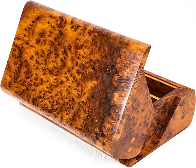 Hand Carved Wooden Multipurpose Keepsake Jewelry Decorative Art Box Storage Organizer (Large wood Box,Antique) (Square Extra-large Thuya Box)