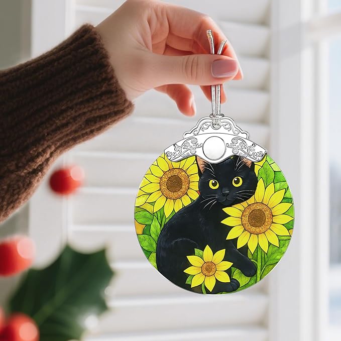 Black Cat Christmas Decorations, Christmas Ornaments for Tree, Holiday Ornaments, Gifts for Cat Lover, Pet Lover Gift, Holiday Party Gifts, Gift Ideas & Xmas Present