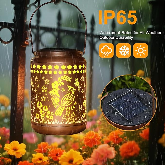 Cardinal Solar Lantern Outdoor Cardinal Decor Garden Decor Waterproof Light Hanging Solar Lights Yard Decor, Christmas Gifts, Gifts for Women, Gifts for Mom, Gifts for Grandma