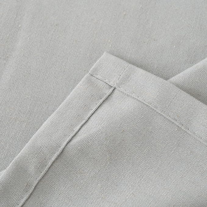 YoungsTex 72 Inch Length Grey Linen Curtains for Living Room, Light Filtering Window Drapes with Grommet Rustic Semi Sheer Privacy for Dining Bedroom, 2 Panels, 52 X 72 Inch