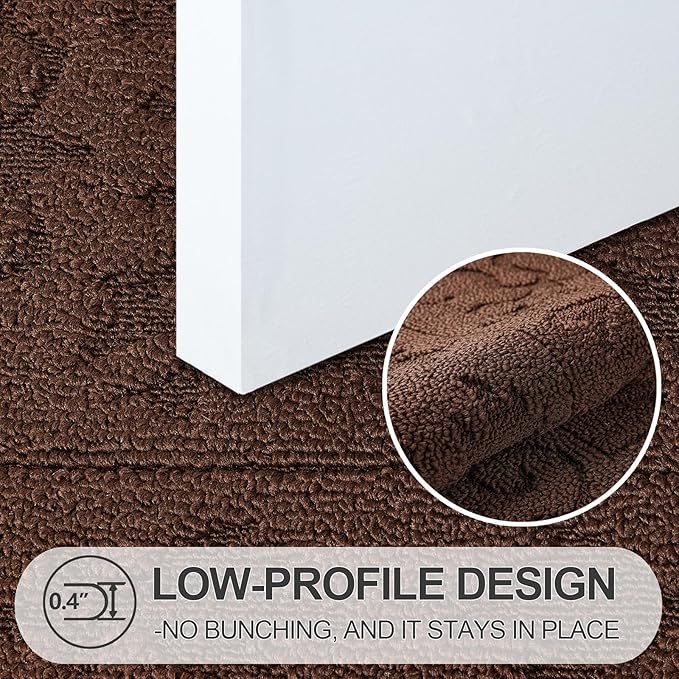 FONEYI Indoor Door Mat 24" x 36", Dirt Trapper Door Mats Non-Slip Entryway Rugs Washable, Absorbent Resist Dirt Welcome Mat, Low Profile Inside Floor Mats for Front Back Door and Entryway, Coffee